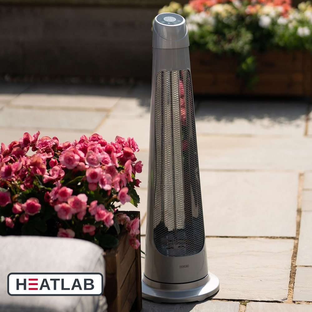 900W IPX4 Streamline Rotating Patio Heater with 2 Power Settings by Heatlab®