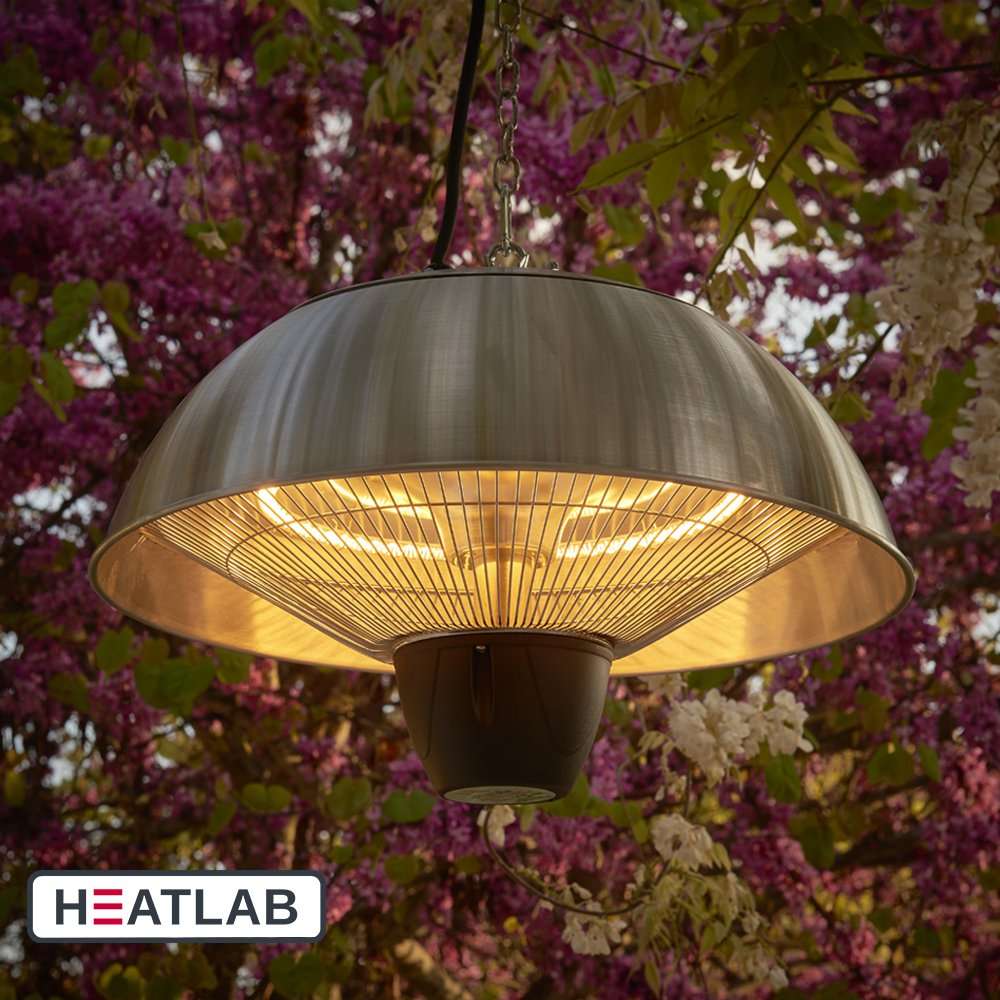 1.5kW IP34 Hanging Patio Heater in Stainless Steel by Heatlab®