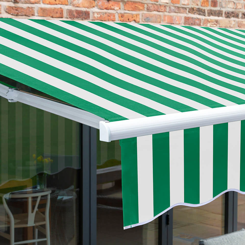 2.0m Budget Manual Awning, Green and White - Image 7