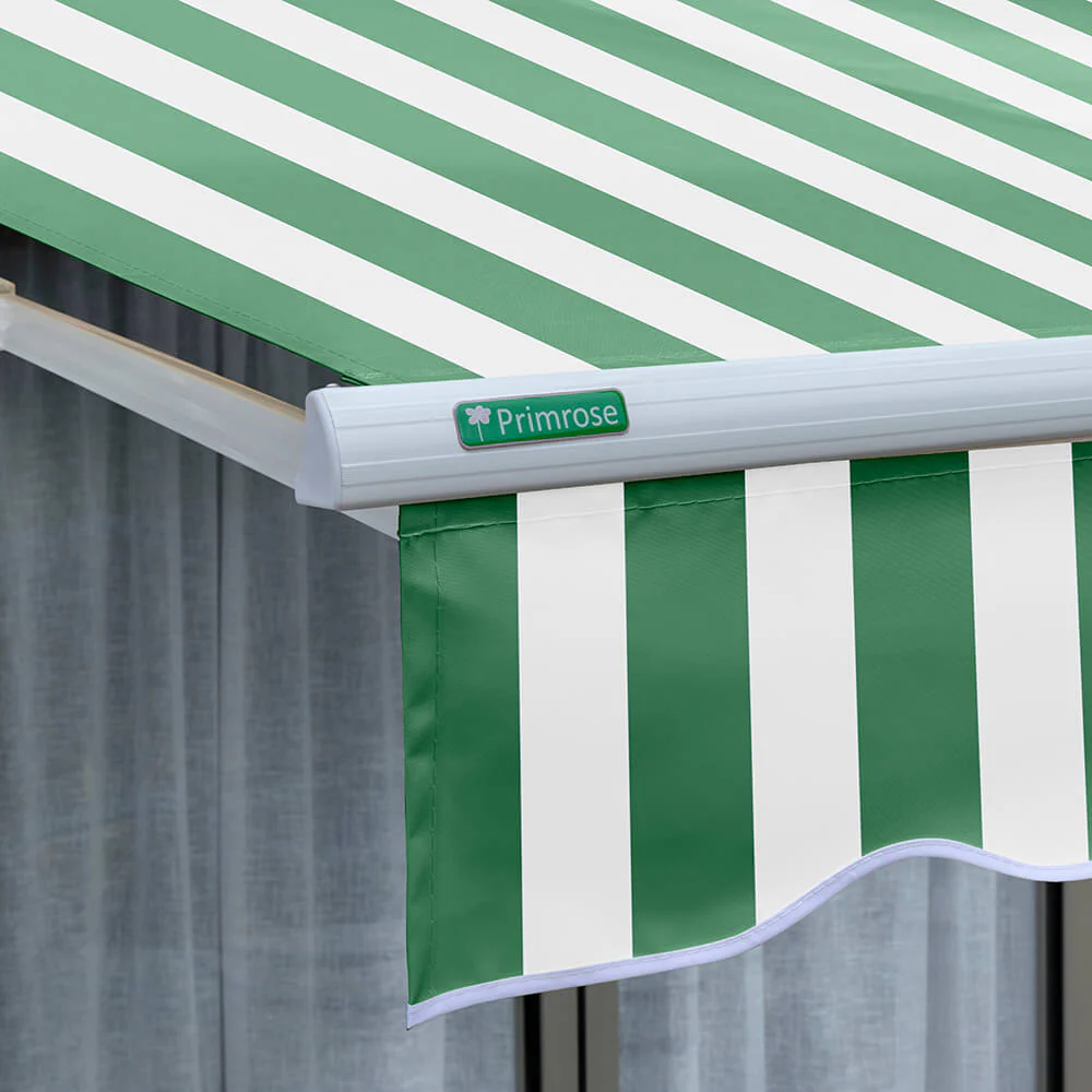2.0m Half Cassette Electric Awning, Green and White - Image 5