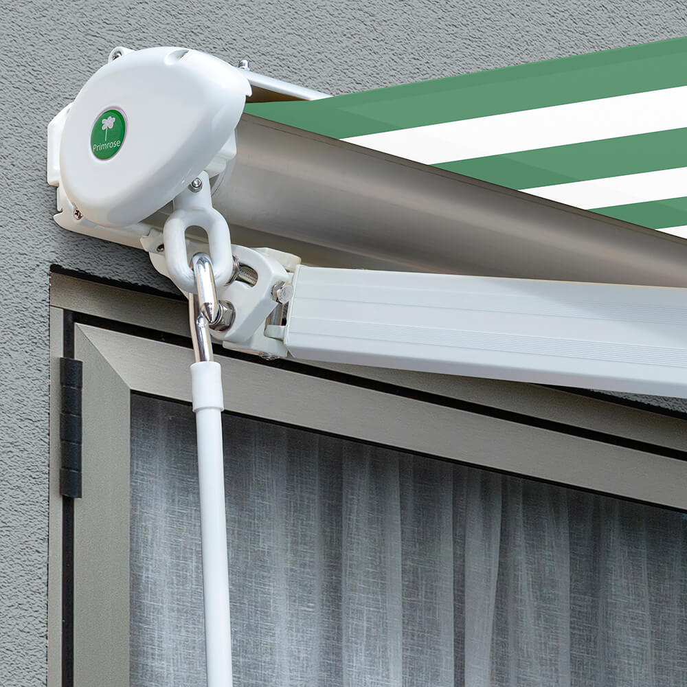 2.0m Half Cassette Electric Awning, Green and White - Image 6