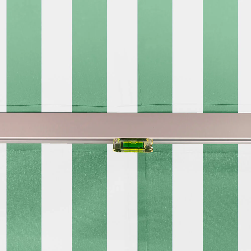 2.0m Standard Manual Awning, Green and White Even Stripe - Image 6