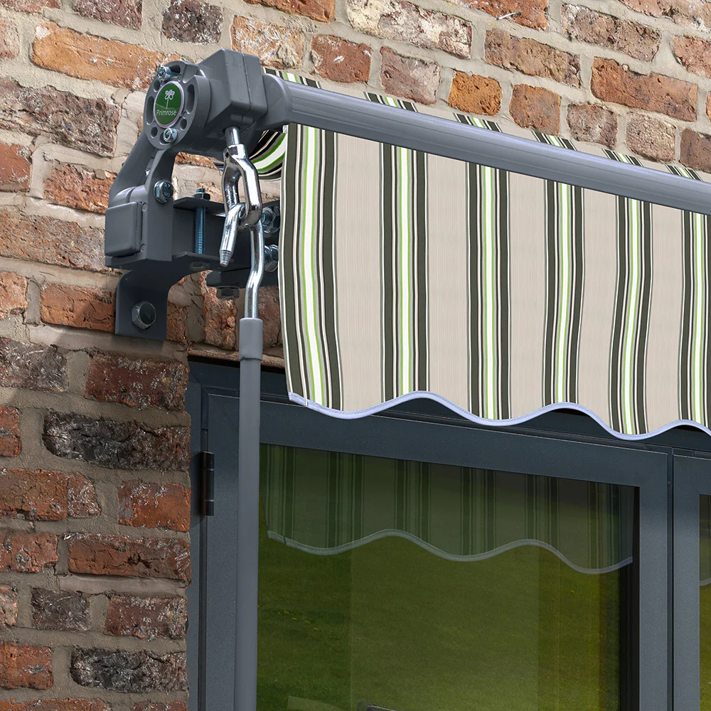 2.5m Budget Manual Multistripe Awning (Charcoal Cassette) - Image 4