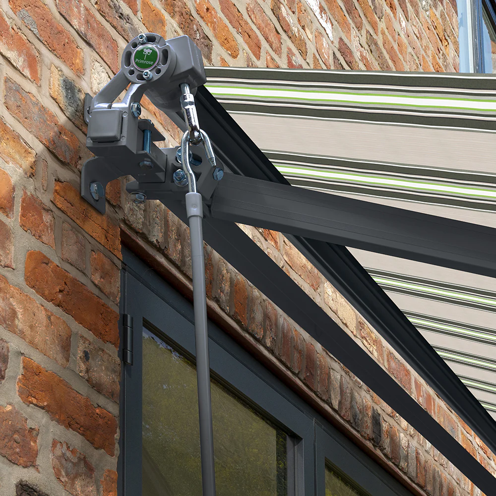 2.5m Budget Manual Multistripe Awning (Charcoal Cassette) - Image 5