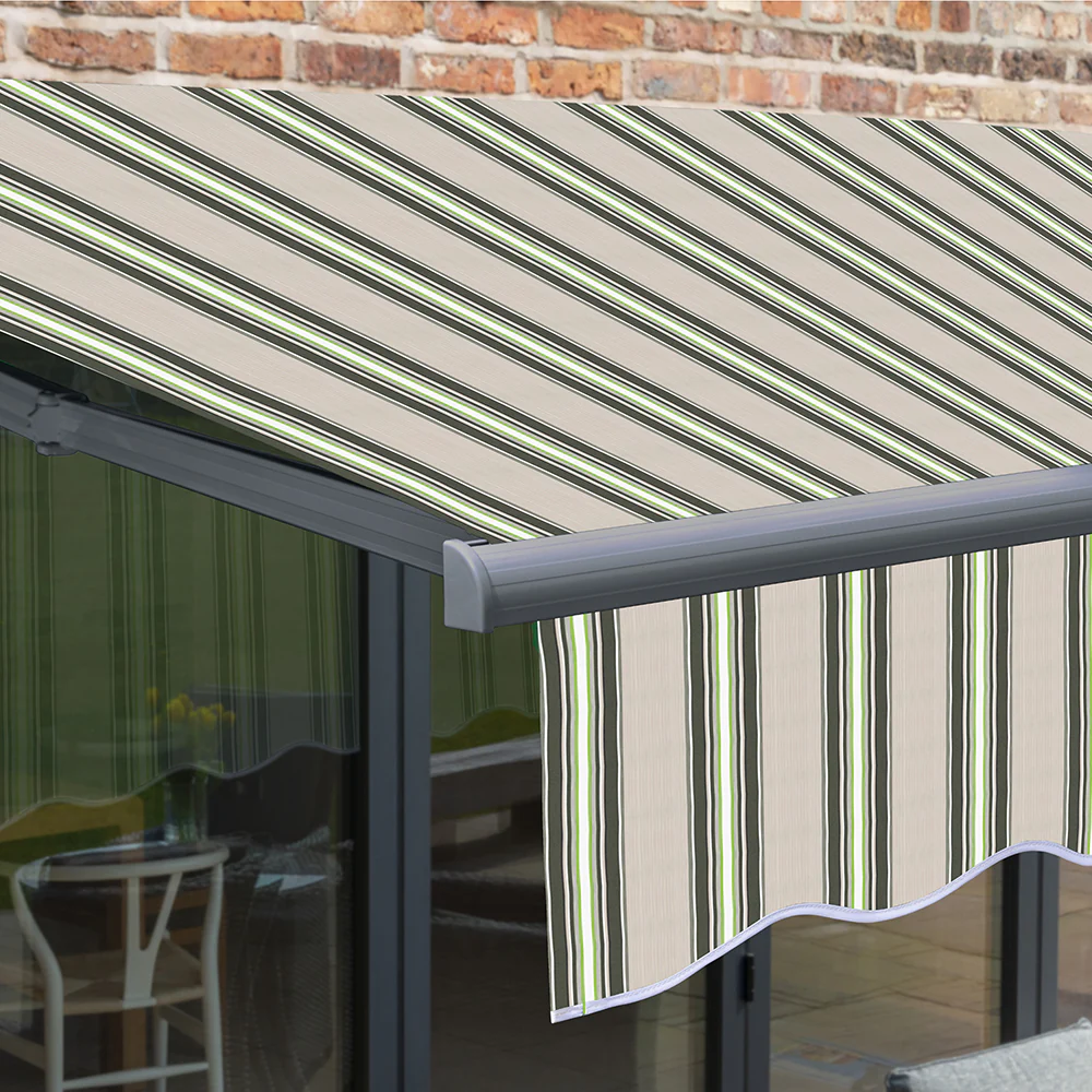 2.5m Budget Manual Multistripe Awning (Charcoal Cassette) - Image 6
