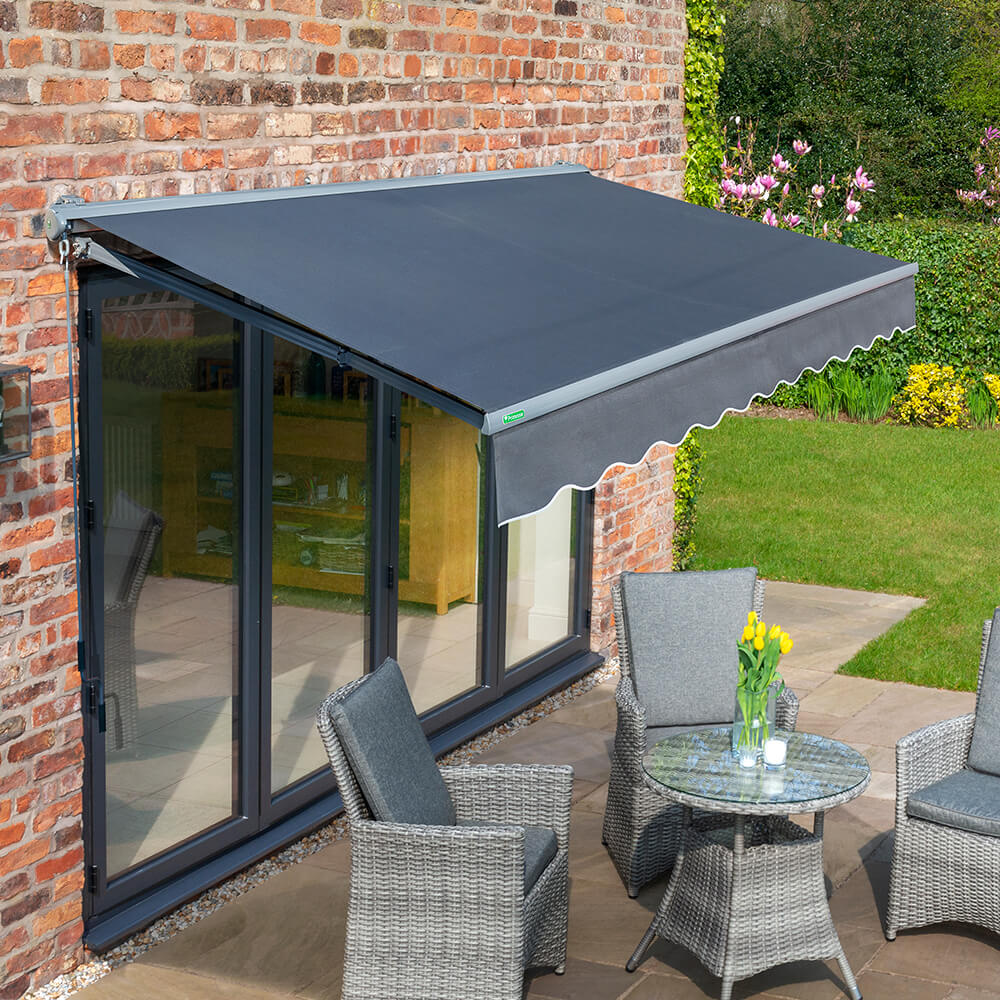 2.5m Half Cassette Manual Charcoal Awning (Charcoal Cassette)