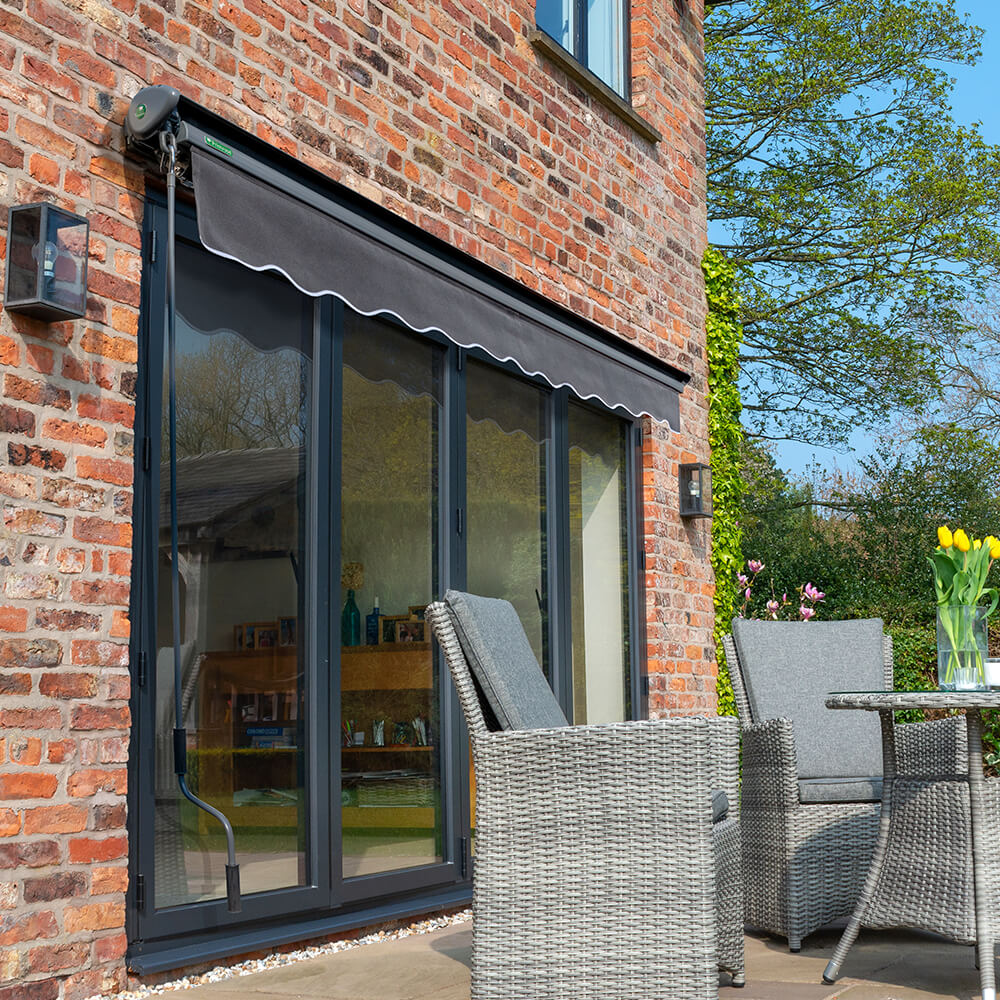 2.5m Half Cassette Manual Charcoal Awning (Charcoal Cassette) - Image 2