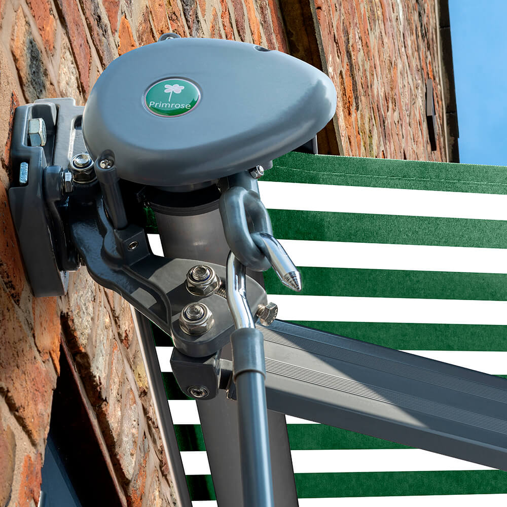 2.5m Half Cassette Manual Green and White Awning (Charcoal Cassette) - Image 7