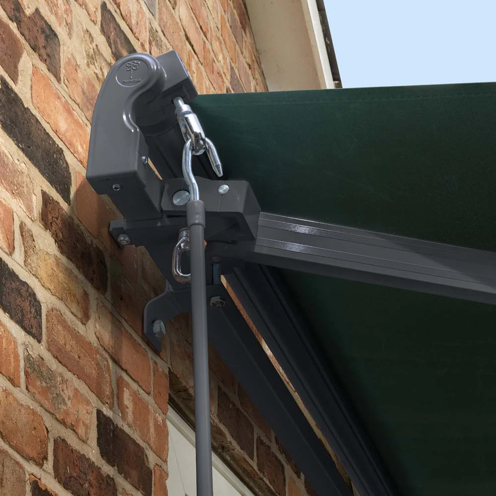 2.5m Standard Manual Plain Green Awning (Charcoal Cassette) - Image 5