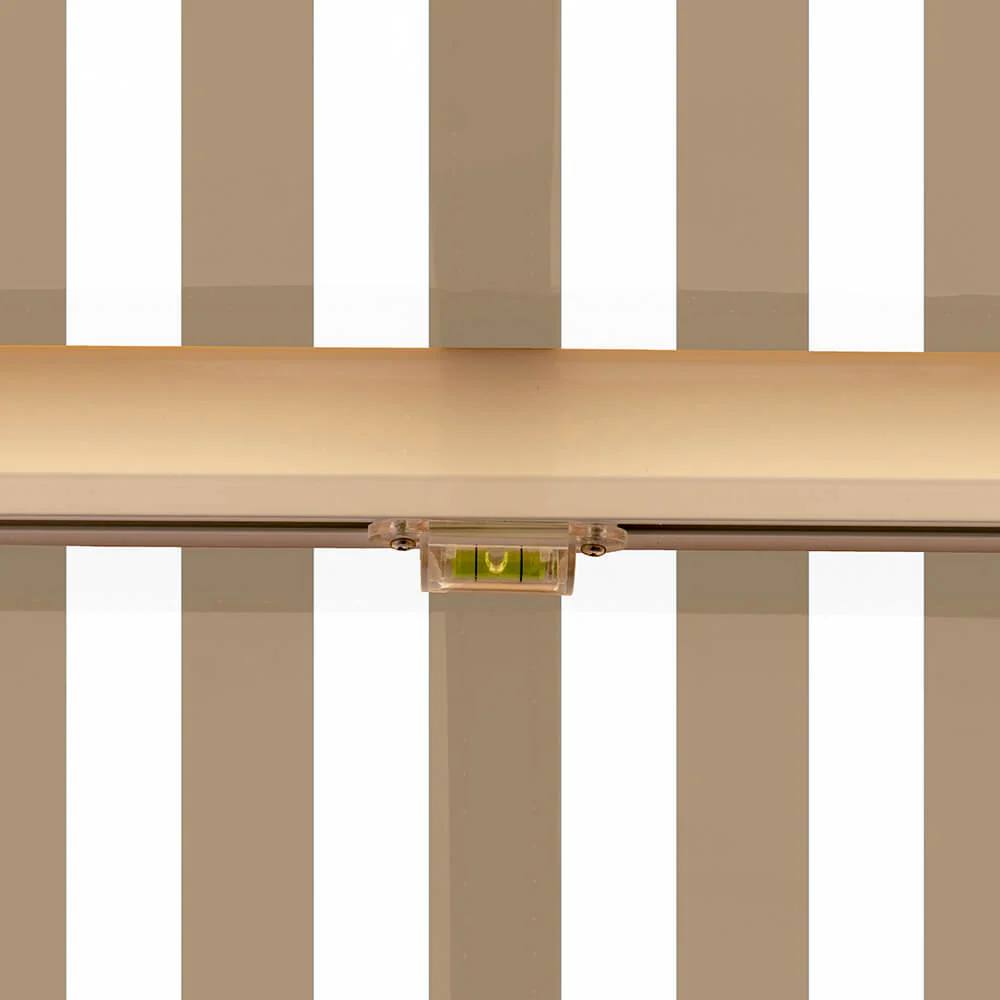 3.0m Half Cassette Electric Awning, Mocha Brown and White Stripe - Image 7