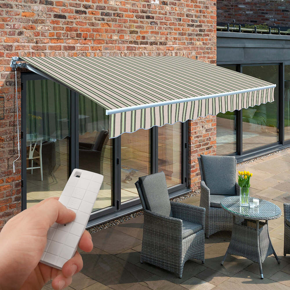 3.5m Budget Wireless Electric Awning, Multi Stripe