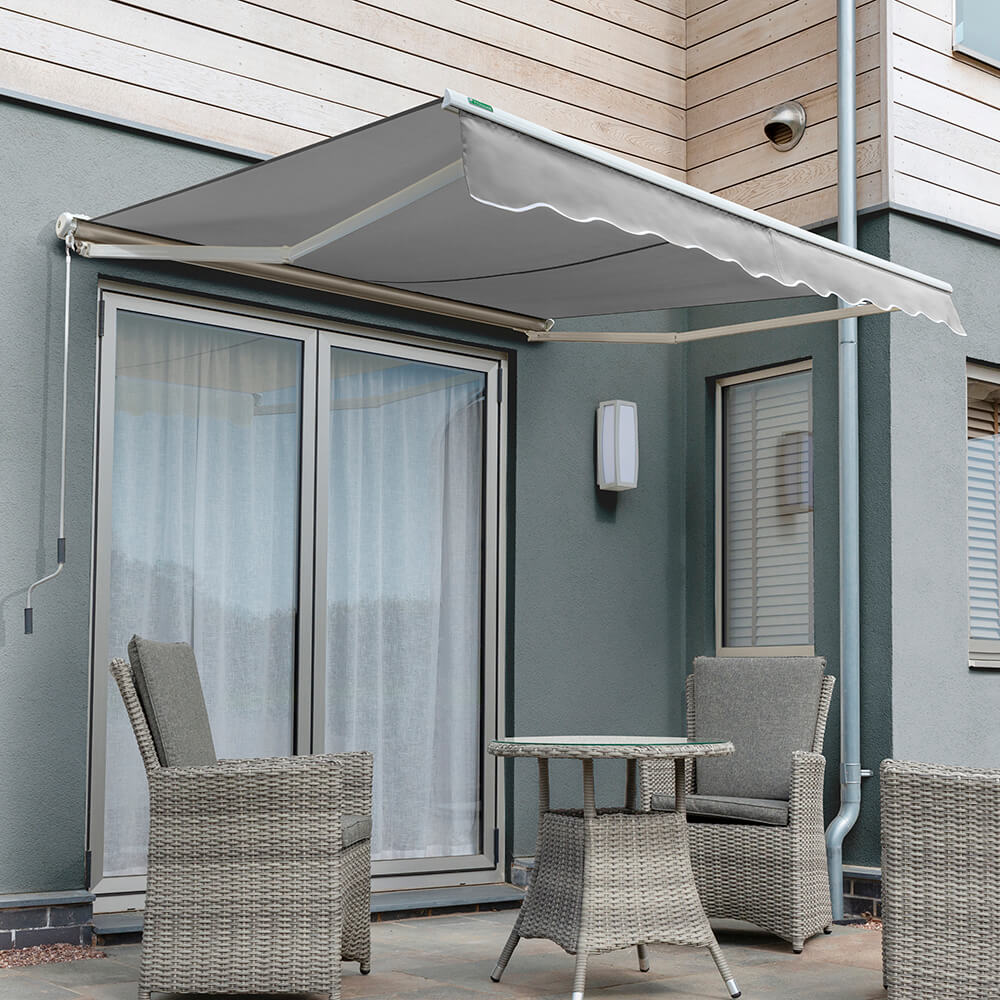 3.5m Half Cassette Electric Awning, Silver