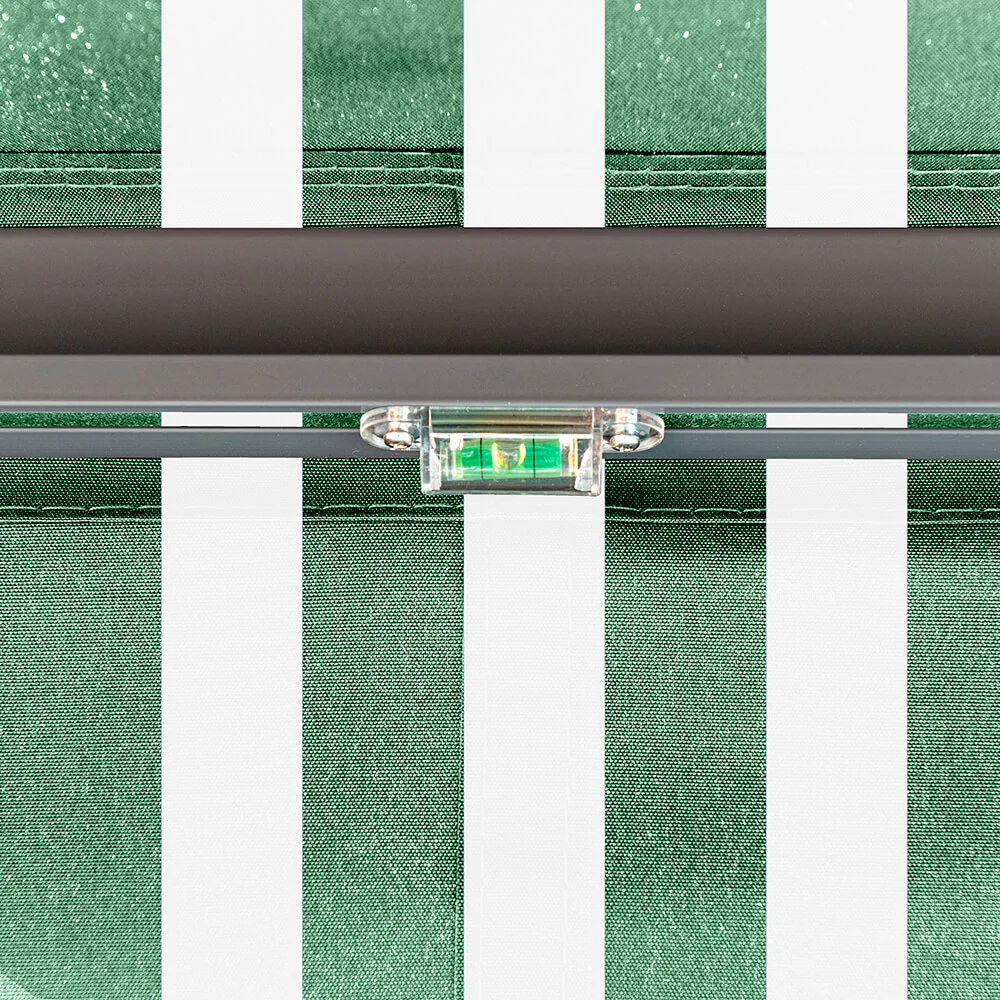 3.5m Half Cassette Electric Green and White Awning (Charcoal Cassette) - Image 4