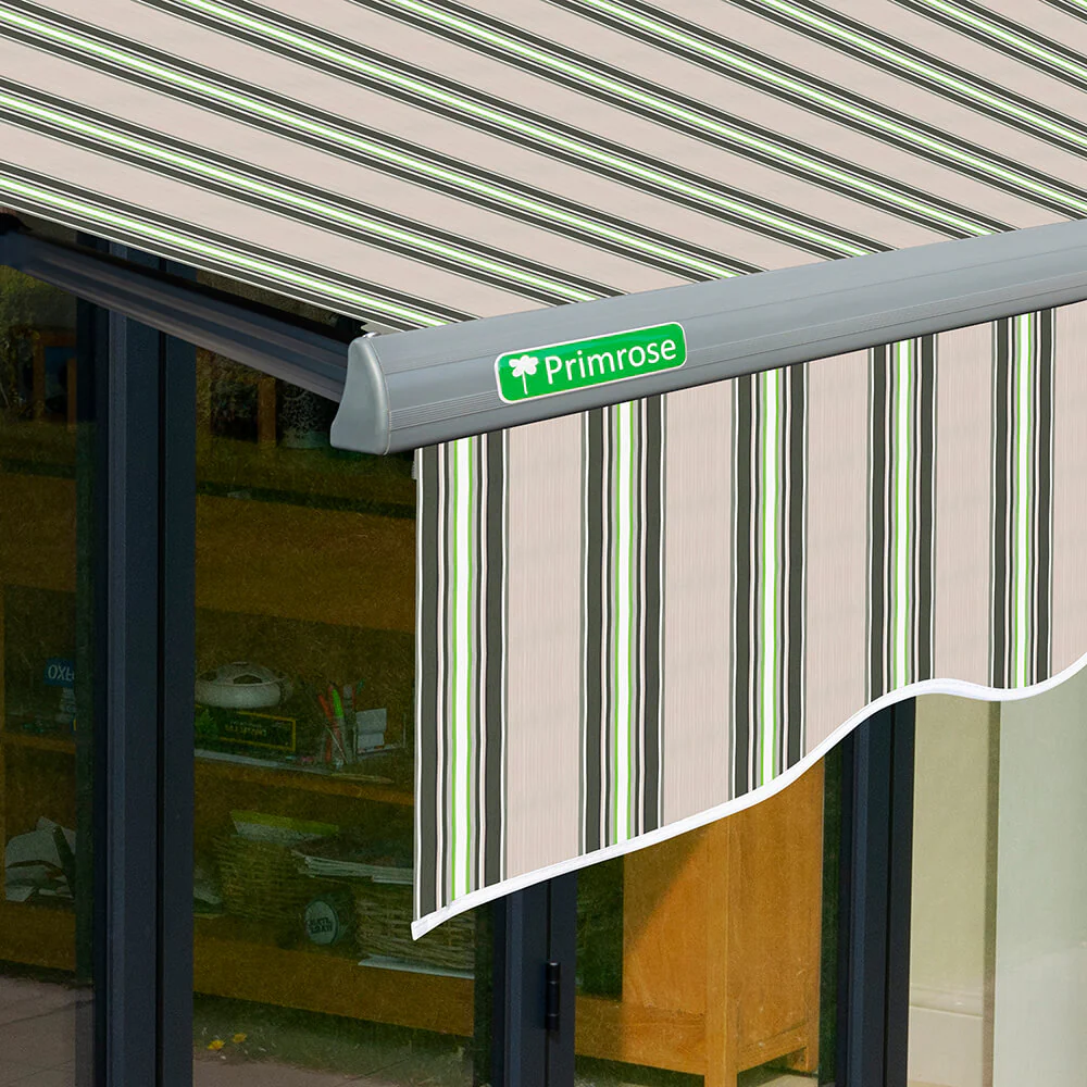 3.5m Half Cassette Electric Multistripe Awning (Charcoal Cassette) - Image 5
