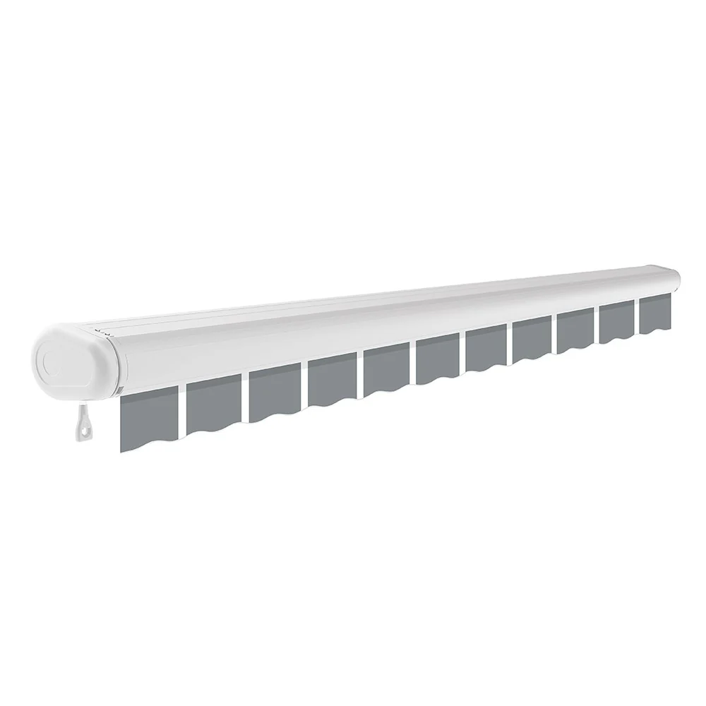 3.5m Full Cassette Electric Awning, Pin Striped Grey - Image 3
