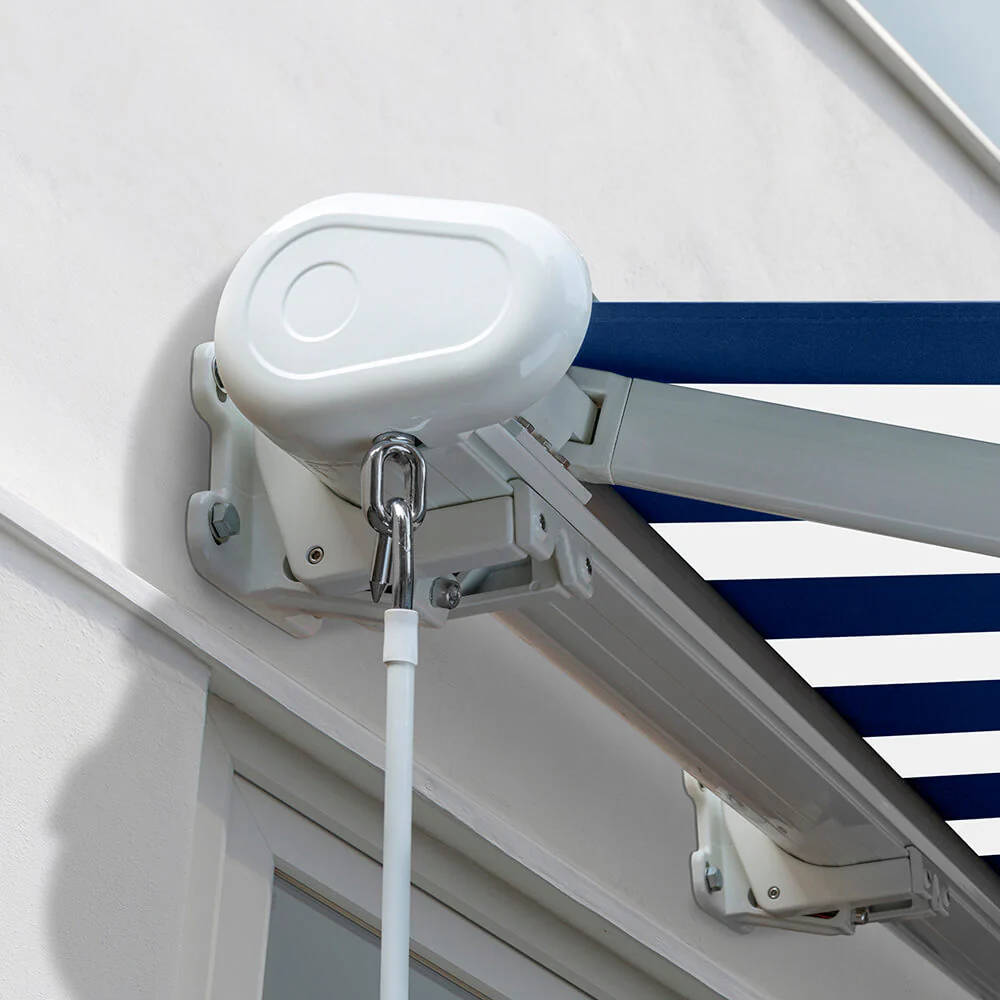 4.0m Full Cassette Manual Awning, Blue and white stripe - Image 4
