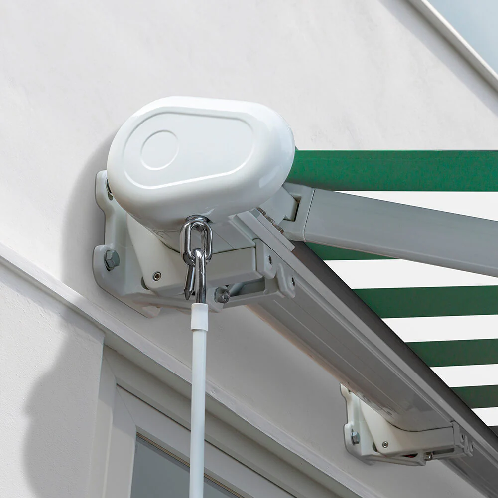 4.0m Full Cassette Manual Awning, Green and white stripe - Image 4