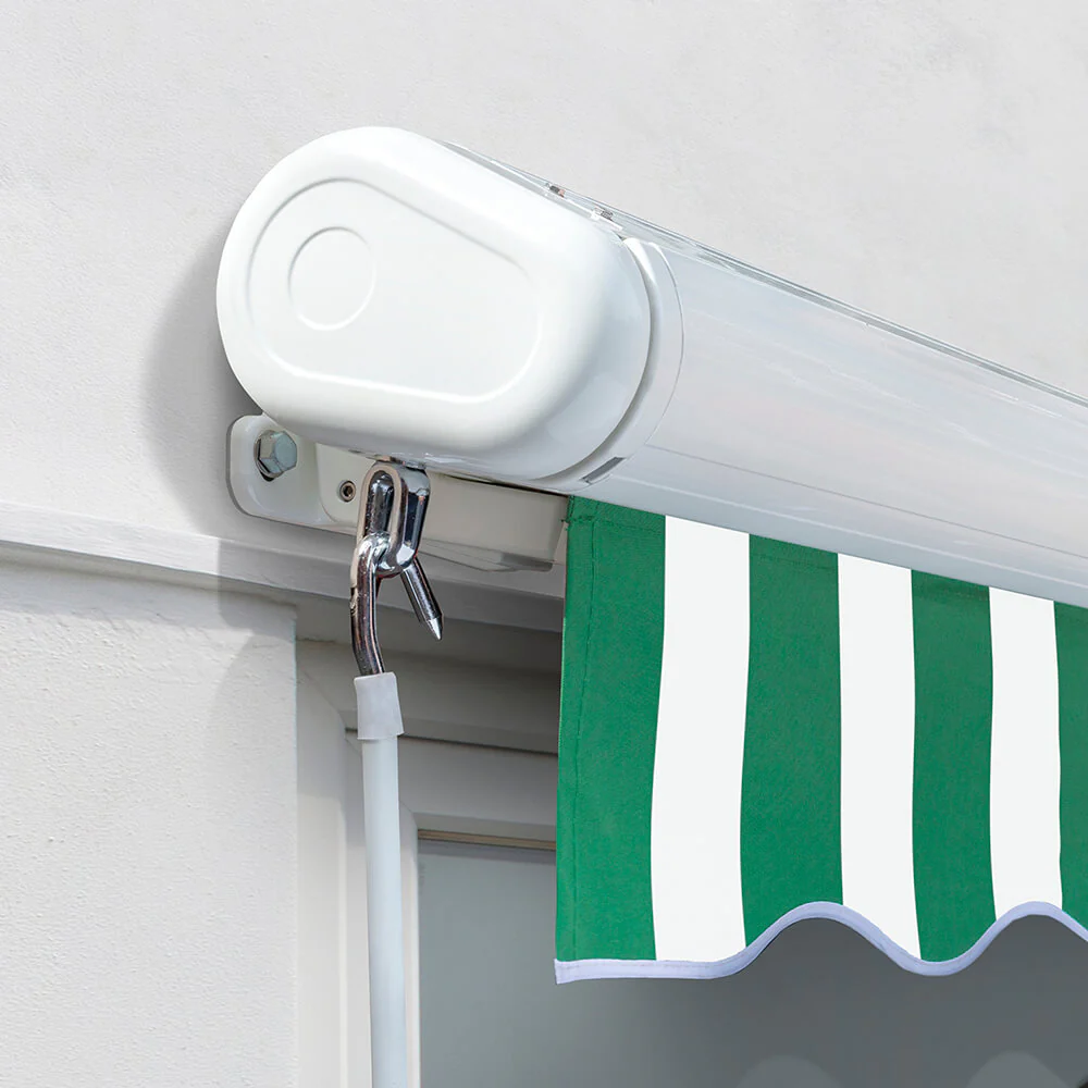 4.0m Full Cassette Manual Awning, Green and white stripe - Image 5