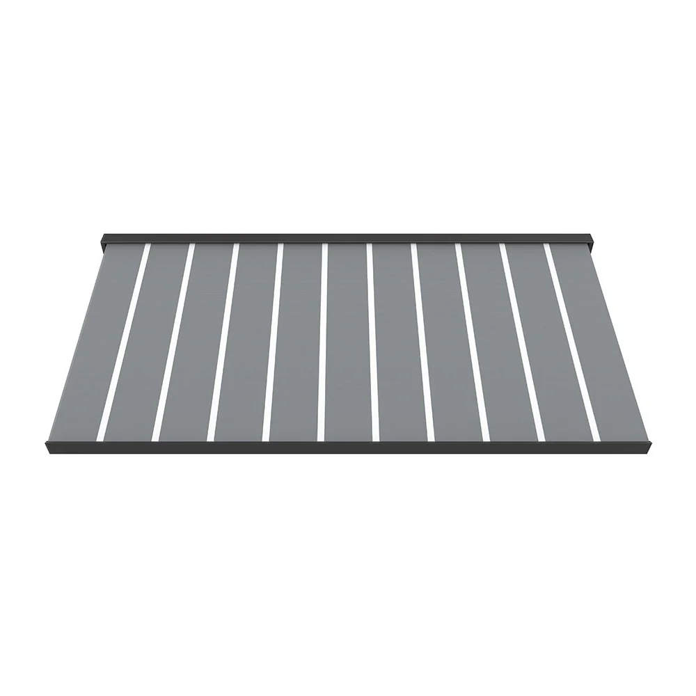 5.0M Deluxe Wireless Full Cassette Electric Awning With Lights (Charcoal Cassette) | Pin Stripe Grey - Image 5