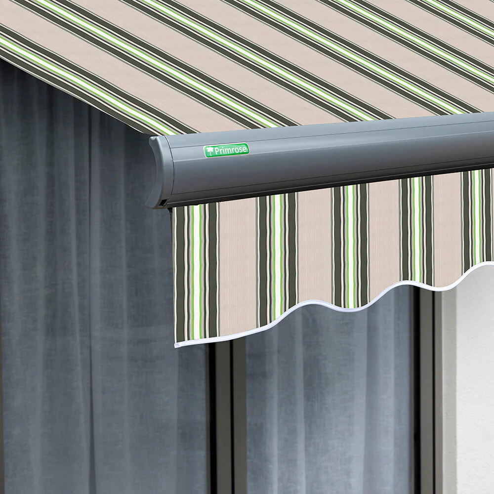 5.0m Full Cassette Electric Multistripe Awning (Charcoal Cassette) - Image 6