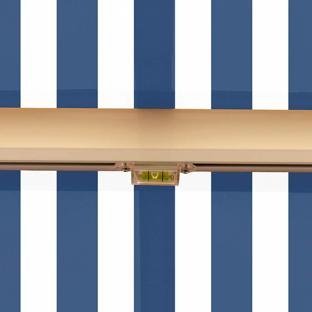 5.0m Half Cassette Electric Awning, Blue and White Stripe - Image 7