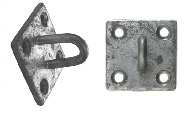 5cm x 5cm Galvanised Pad Eye - Square - Sail Shade Fitting Accessories