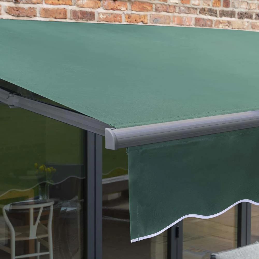 3m Budget Manual Plain Green Awning (Charcoal Cassette) - Image 6