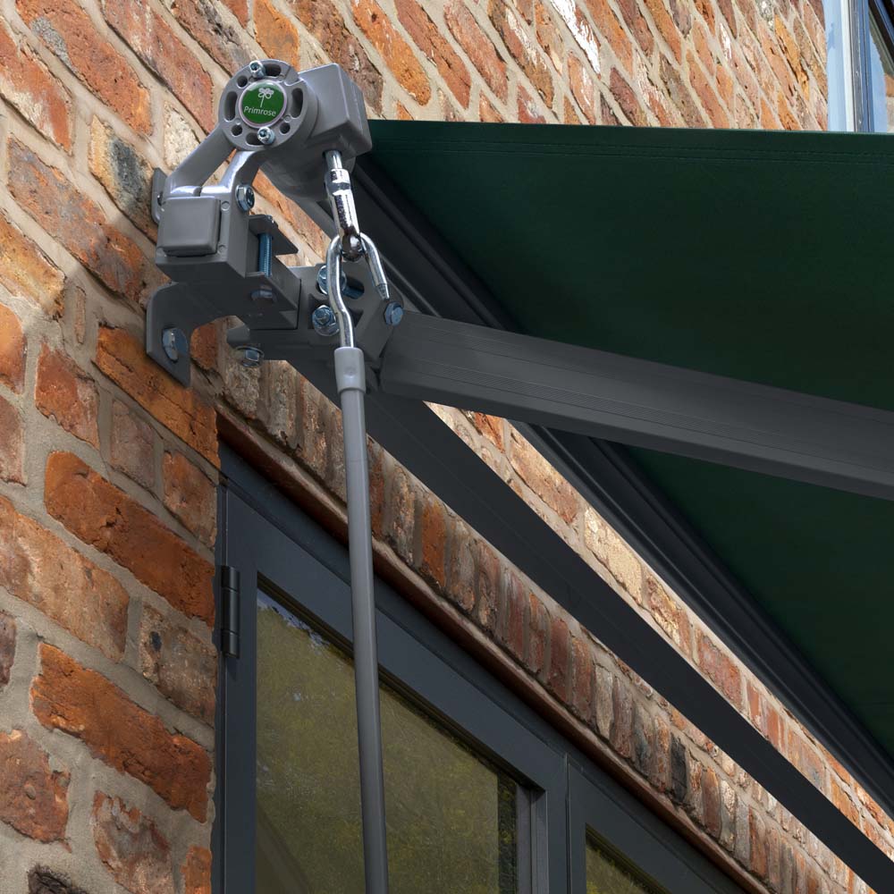 4m Budget Manual Plain Green Awning (Charcoal Cassette) - Image 5