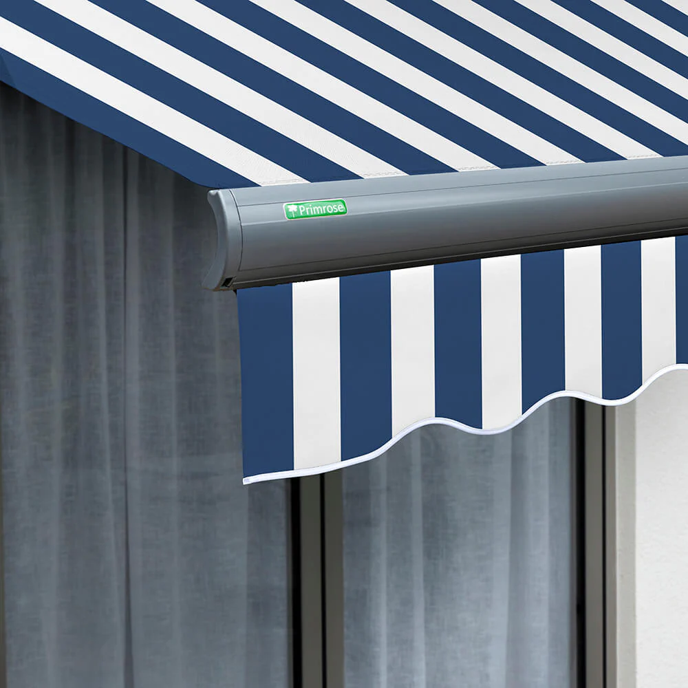 3m Full Cassette Manual Blue and White Awning (Charcoal Cassette) - Image 6