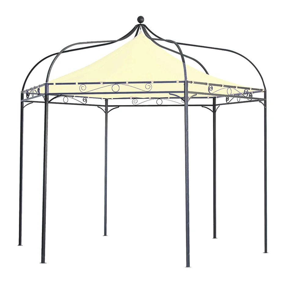 Harlington Deluxe Steel Frame Gazebo With Roof Canopy In Ivory - Image 10