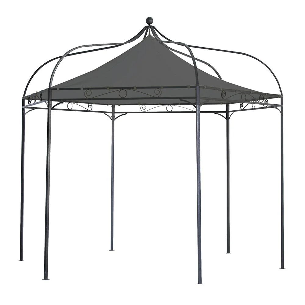 Harlington Deluxe Steel Frame Gazebo With Roof Canopy In Ivory - Image 11