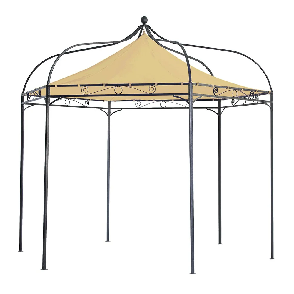 Harlington Deluxe Steel Frame Gazebo With Roof Canopy In Ivory - Image 12