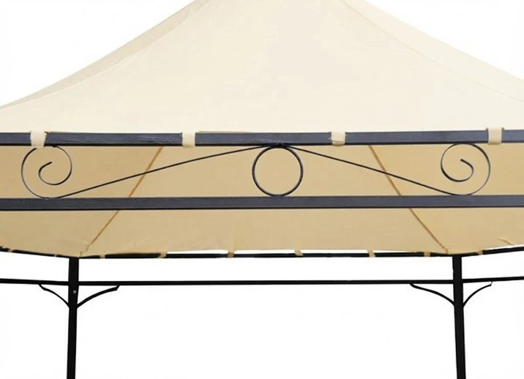 Harlington Deluxe Steel Frame Gazebo With Roof Canopy In Ivory - Image 5