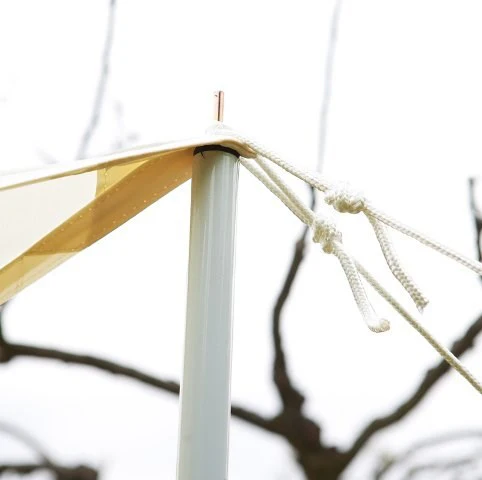 Portable Ivory Shade Sail Kit w/ Poles, Ropes and Pegs - Easy Set Up - Square - Image 3