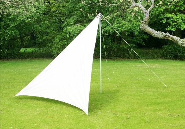 Portable Ivory Wind Break Kit w/ Poles, Ropes and Pegs - Triangle - Image 3