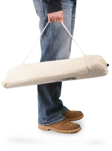 Portable Ivory Wind Break Kit w/ Poles, Ropes and Pegs - Triangle - Image 4