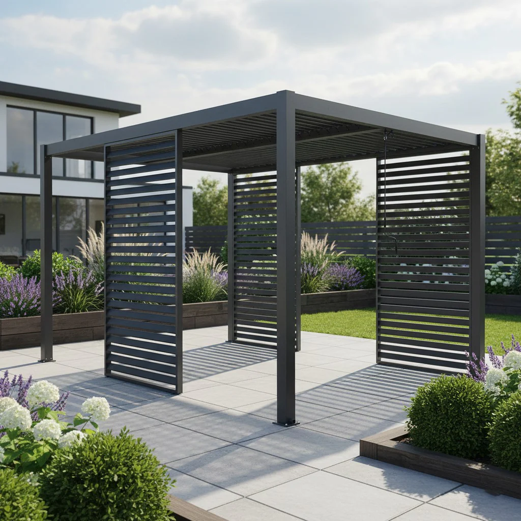 Single Pergola Fixed Louvre Wall Panel For 3m Side By Primrose Living