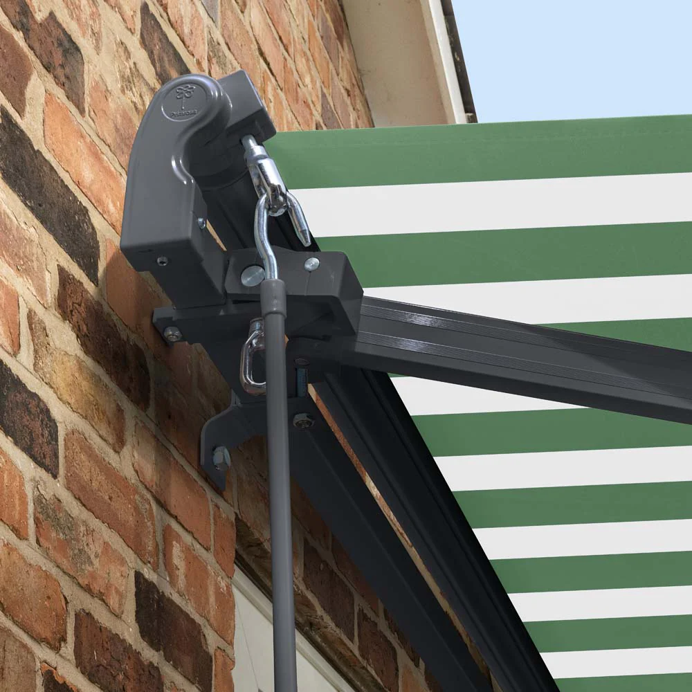 3m Standard Manual Green and White Awning (Charcoal Cassette) - Image 5