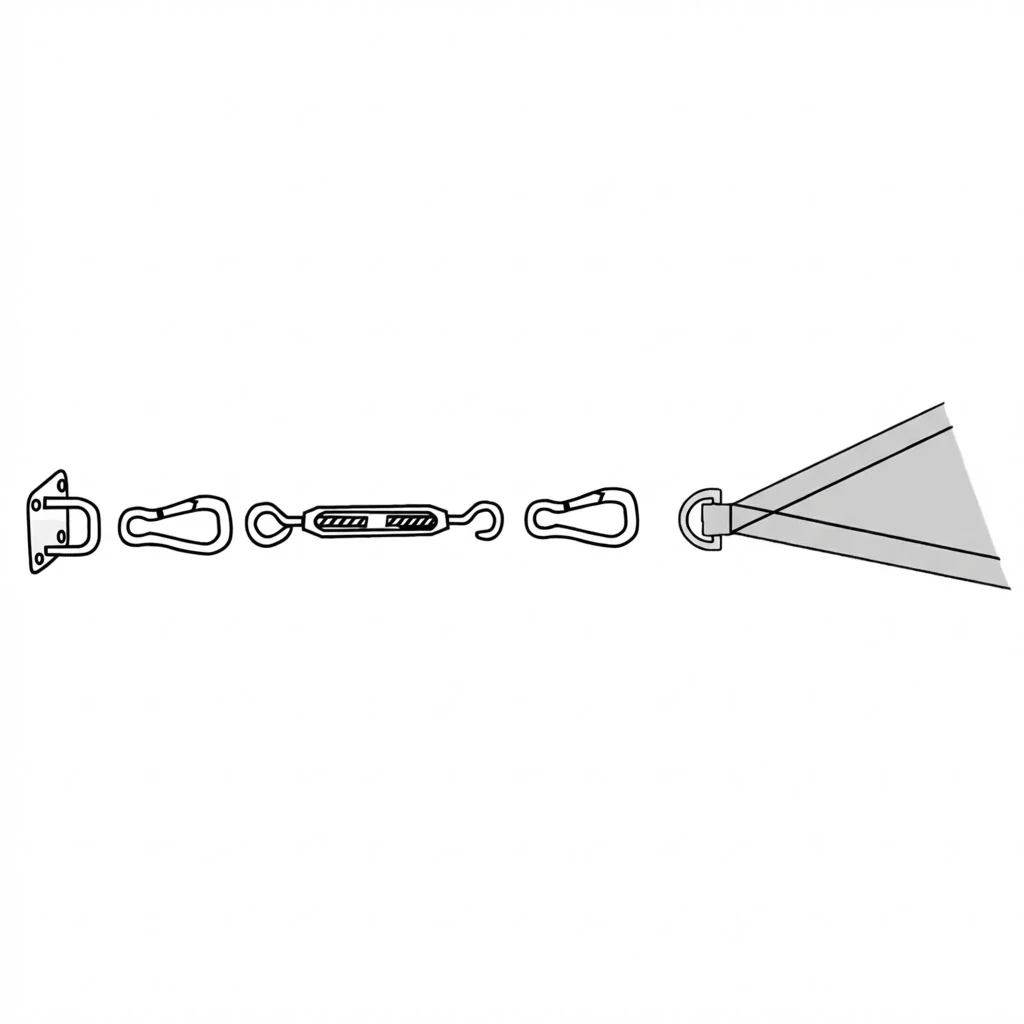Triangle Shade Sail Fixing Kit - Stainless Steel - 3 corners - Image 4